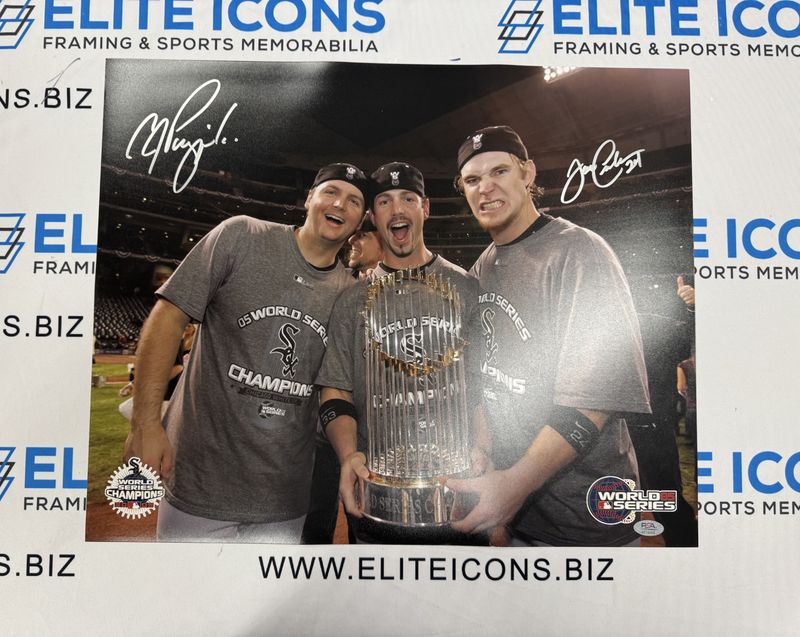Joe Crede & AJ Pierzynski signed 16x20 Photo (PSA COA)
