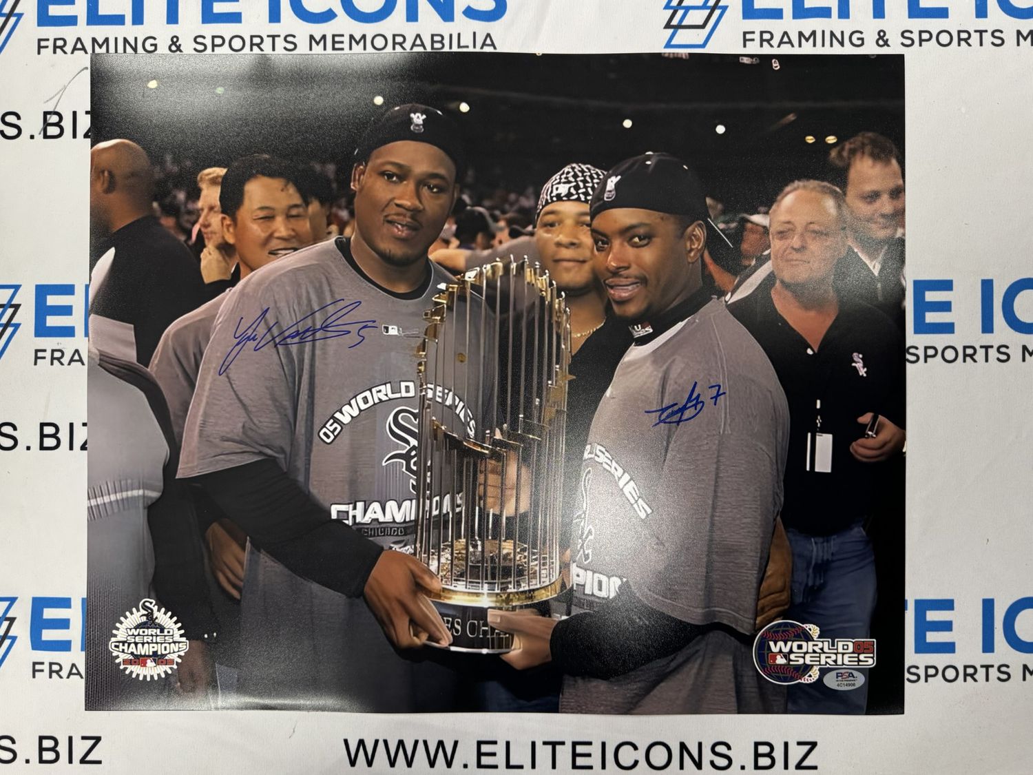 Juan Uribe & Timo Perez Signed 16x20 Photo (PSA COA)