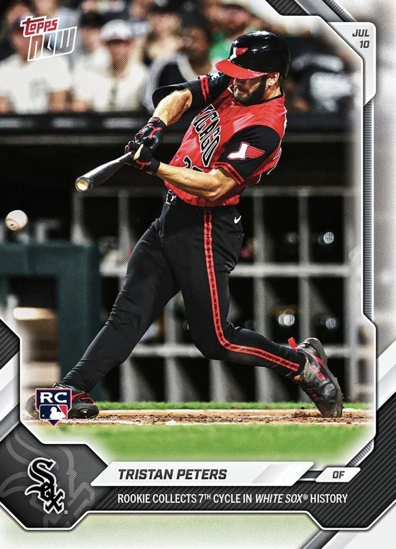 Tristan Peters Topps Now #441 7th Cycle in White Sox History Rookie Card Autograph Package