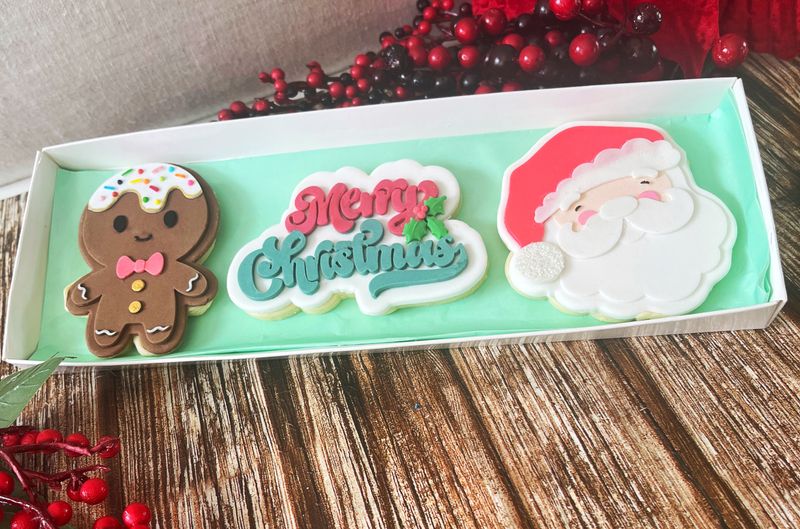 Gingerbread, Santa and Merry cookie