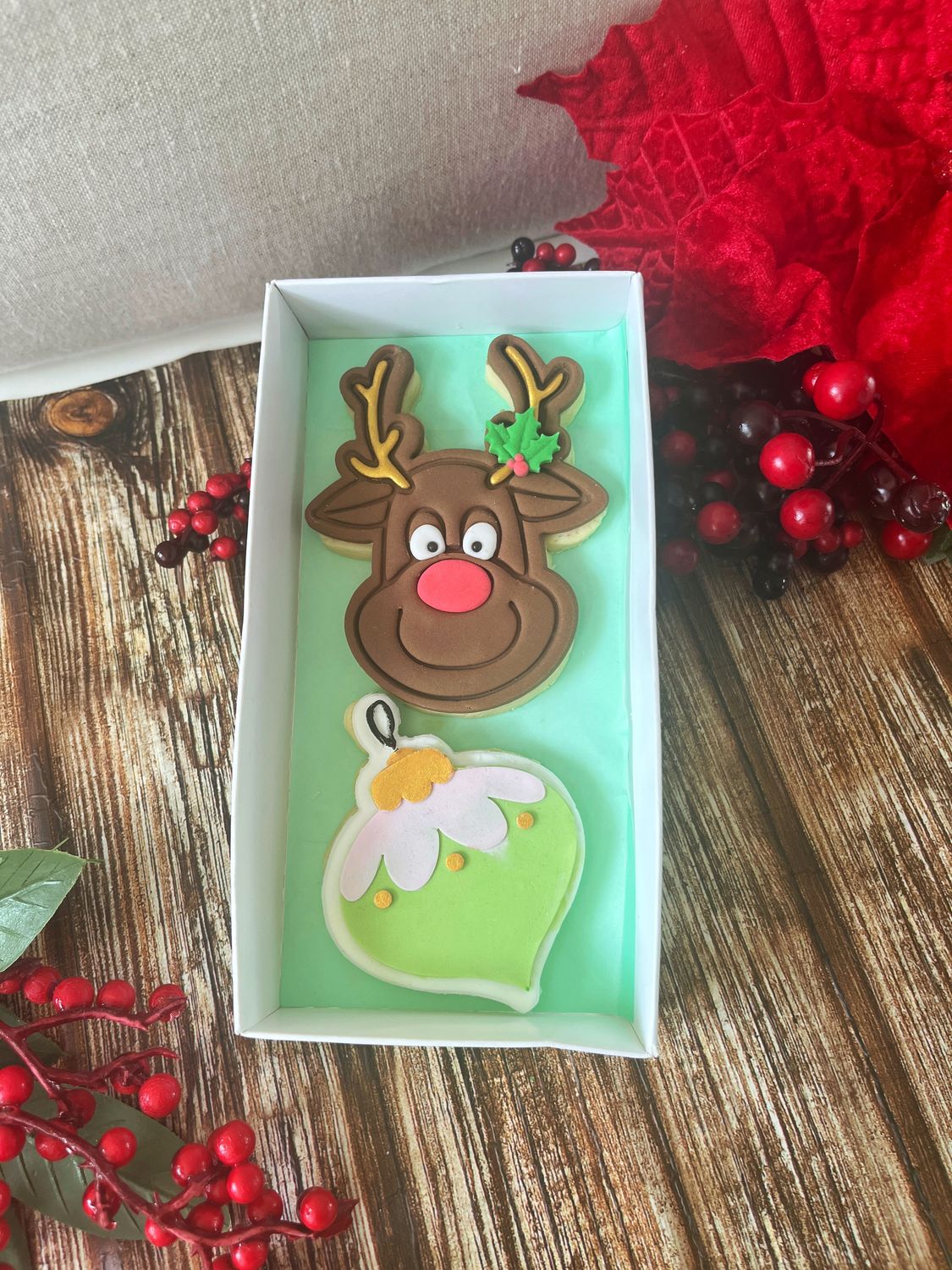 Rudolph &amp; Bauble cookies