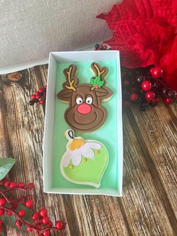 Rudolph &amp; Bauble cookies