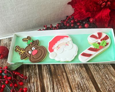 Rudolph, Santa and Candy cane