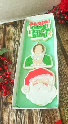 Elf movie trio with Santa