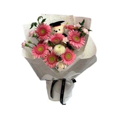 Joyful Gerbera Graduation Bear