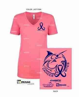 Cancer Bites Ladies V-Neck
