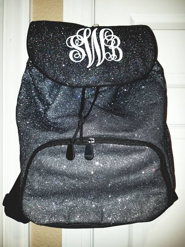 ​Glitter Backpack with printed Monogram