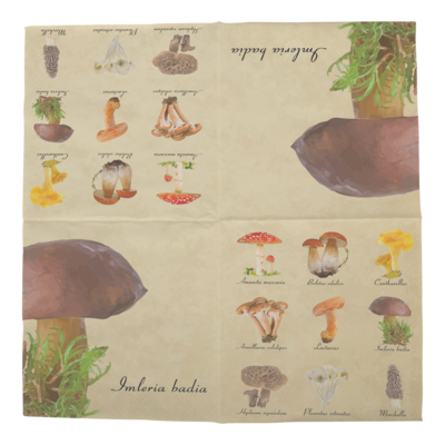Servetten Paddenstoelprint (20 stuks) Servetten Paddenstoelprint (20 stuks)