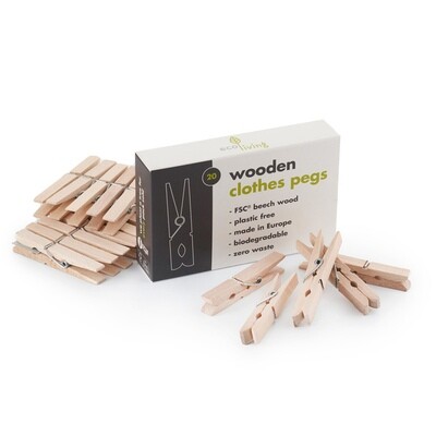 Houten wasknijper (20 stuks)