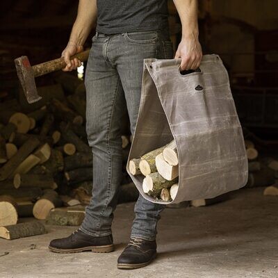 Waxed canvas haardhoutdrager