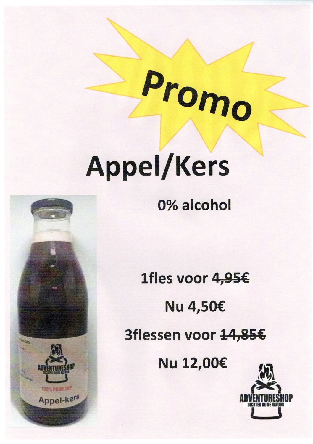 Appel - Kers sap 3x1L - Actie Appel - Kers sap 3x1L - Actie