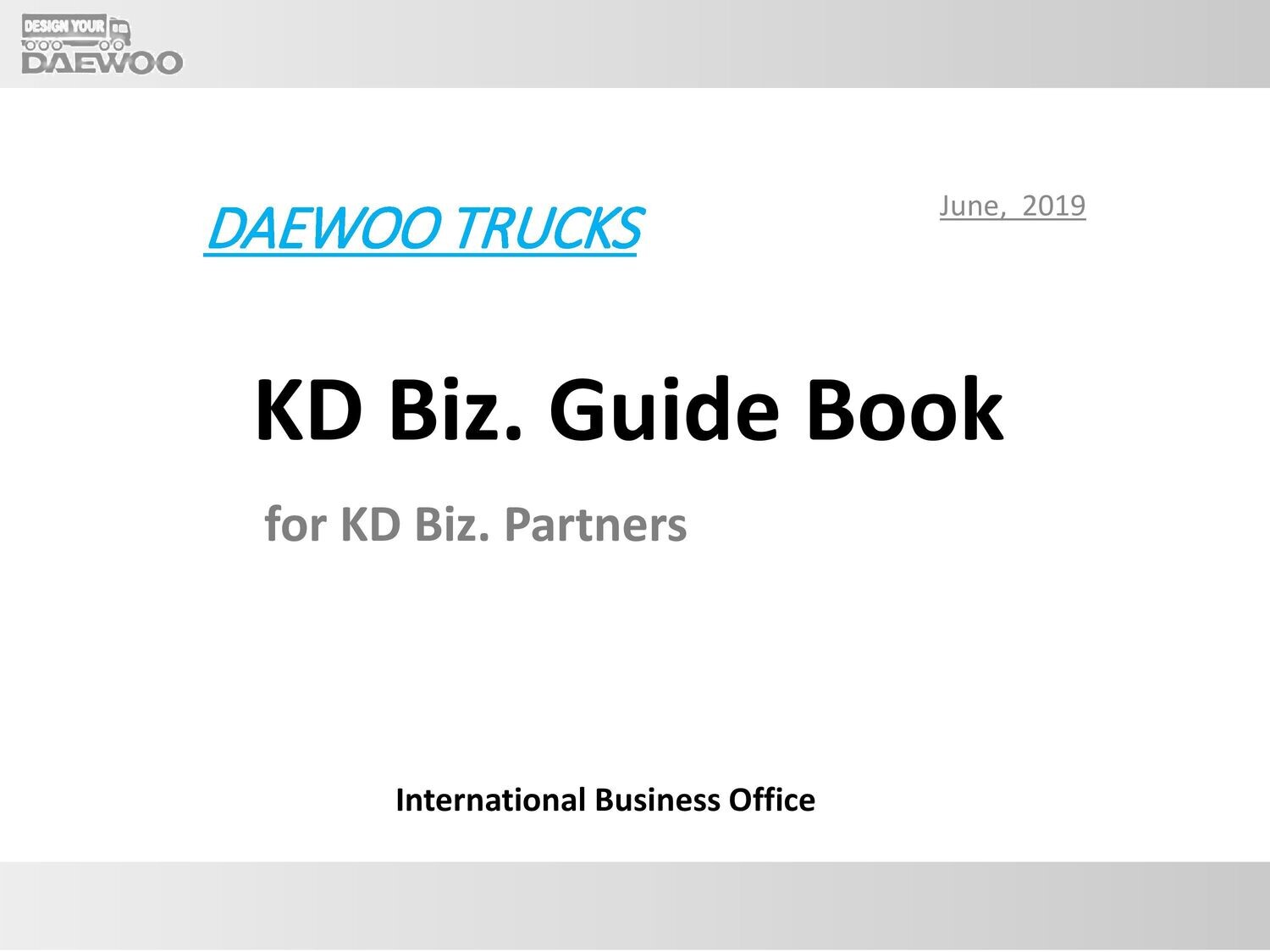 Daewoo truck KD Biz Guide Book