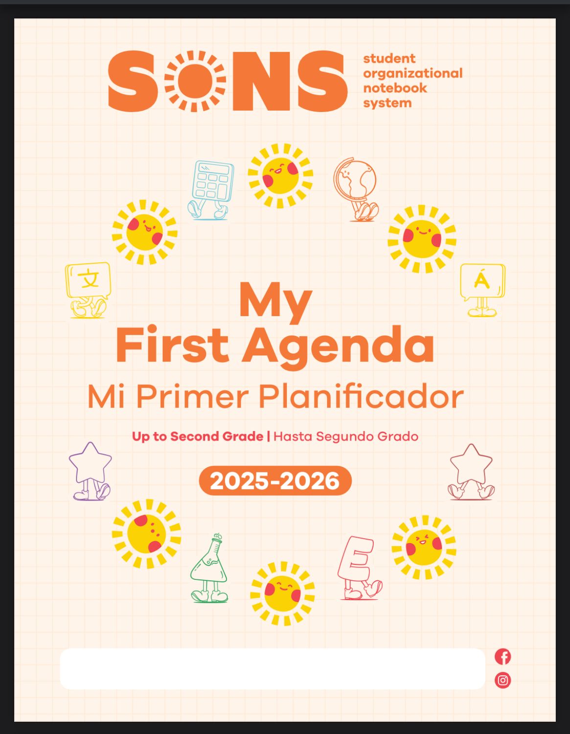 KINDER 1 (PK) - SONS MY FIRST AGENDA SCHOOL YEAR 2025-2026 - SONS - ISBN 859971003684