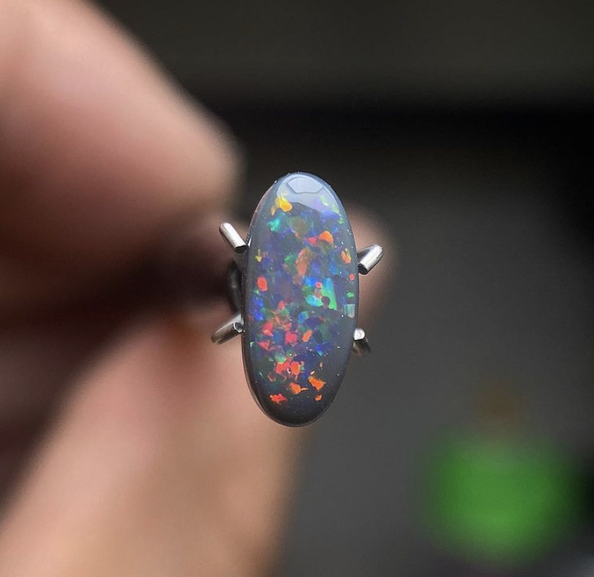 Black opal doublet