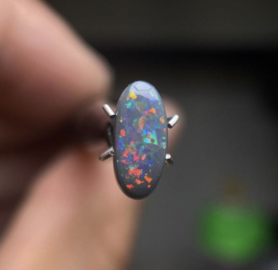 Black opal doublet