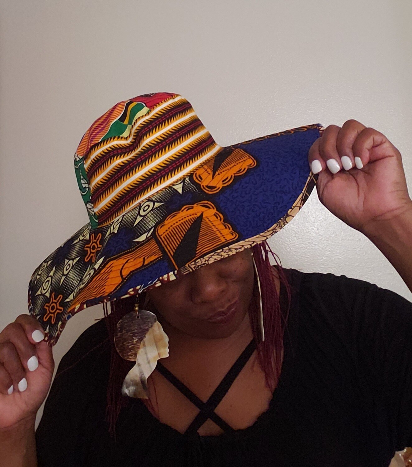 Multi-color Ankara sunhat