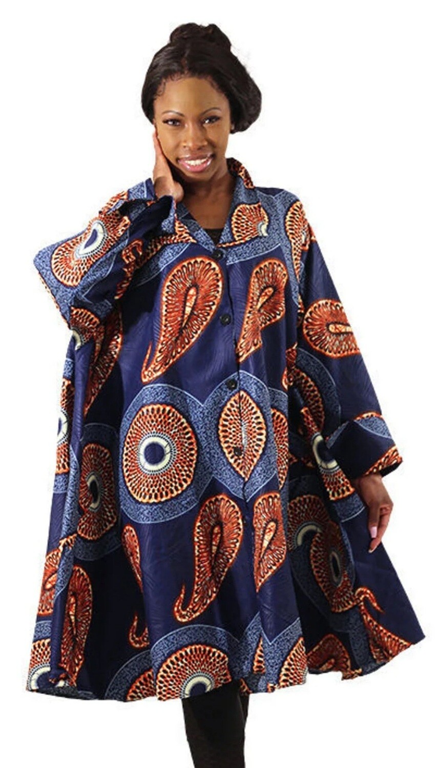 Anakara  big shirt /Blue orange print