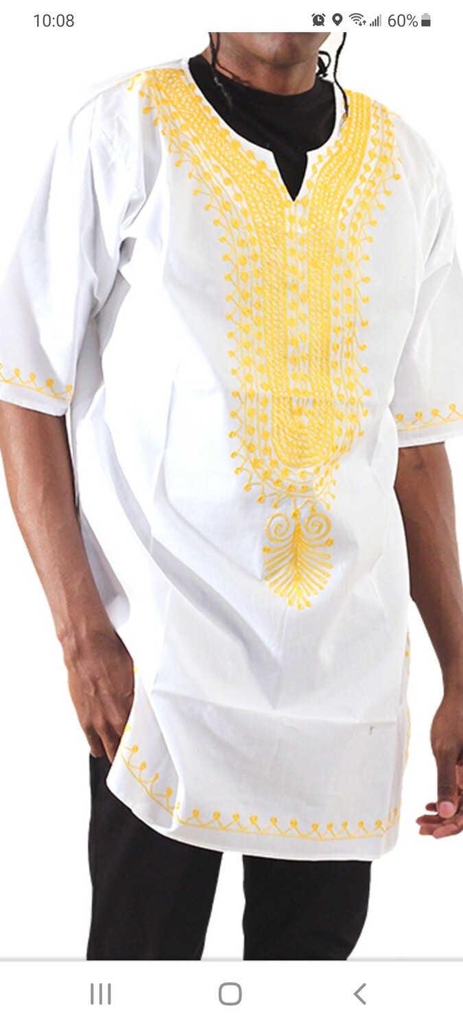 Men&#39;s Gold Embroidery  Dashiki