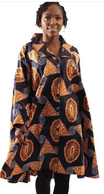 Ankara cover shirt/orange &amp;Navy