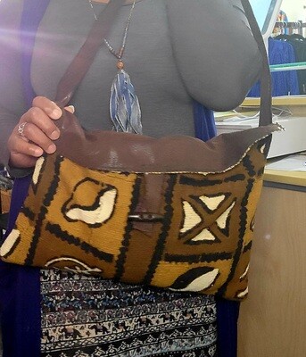 Mud cloth shoulder bag
