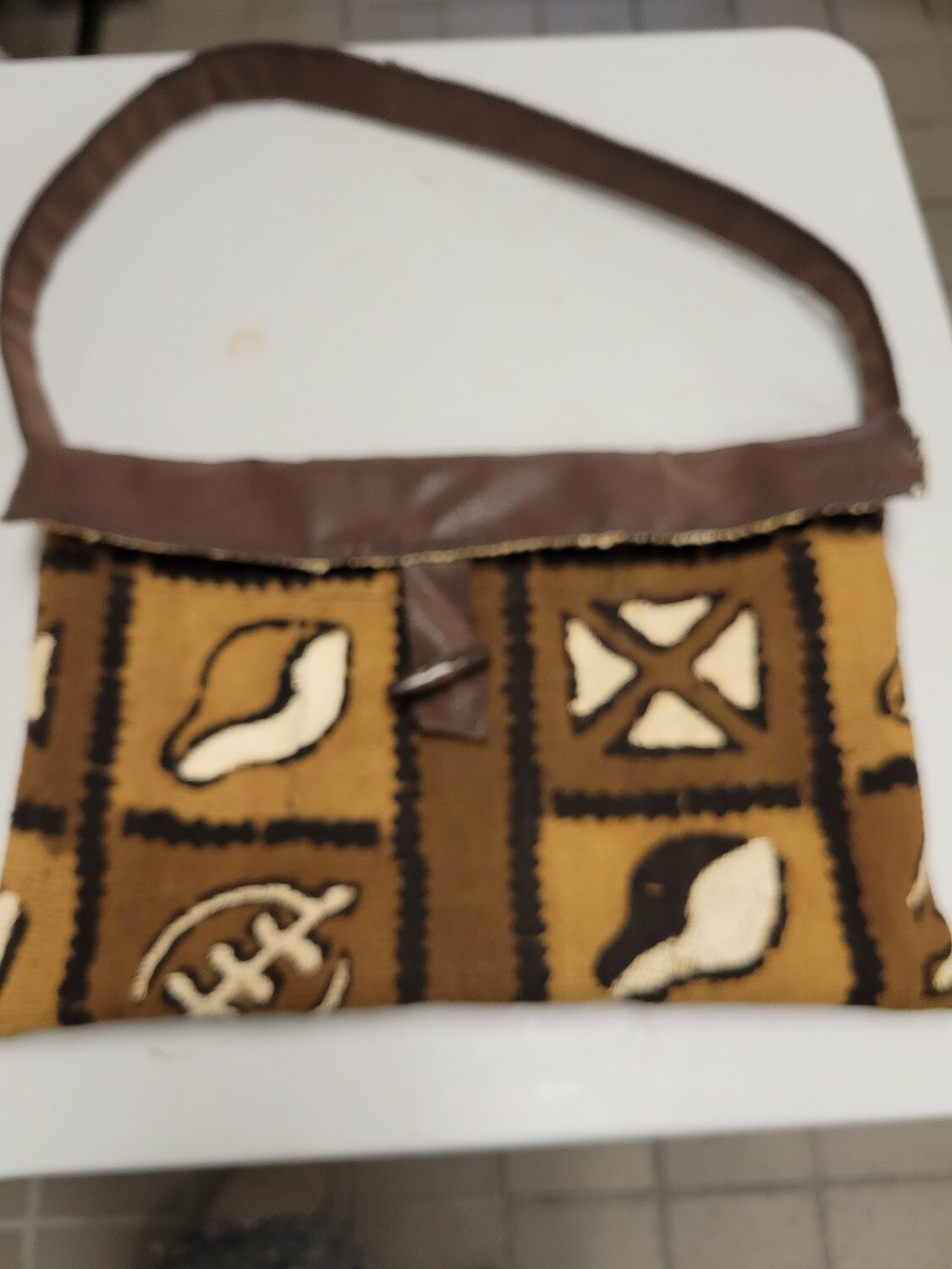 Mud cloth shoulder bag