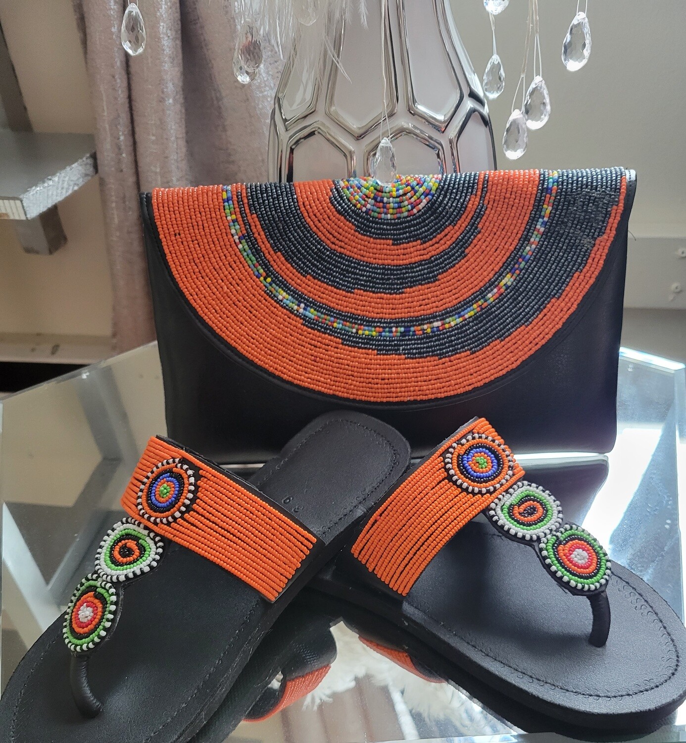 Masai beaded / orange sz 39