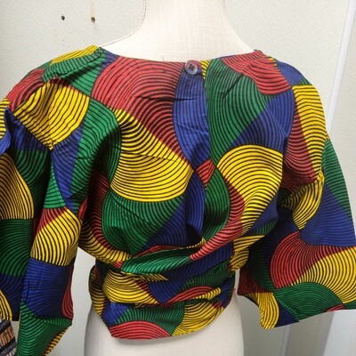 Ankara open back wrap shirt