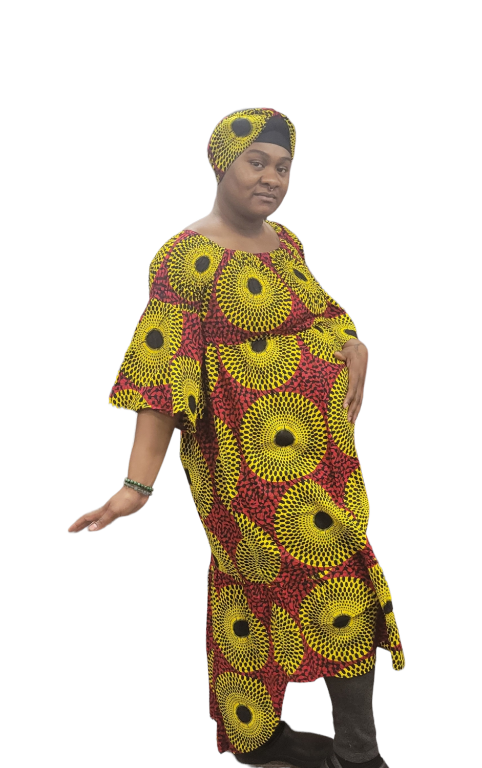 Smocked top hi-lo dress