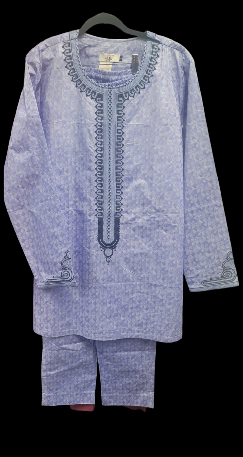 Bazin 2ocs men&#39;s set / light Blue