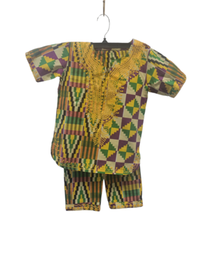 Boys 2ocs Kente set w/hat