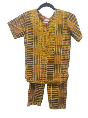 Boys 2ocs  Kente set w/hat