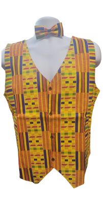 Kente Vest  w/ bow tie set