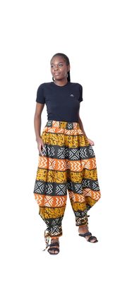 Baggie tie-bottom pants