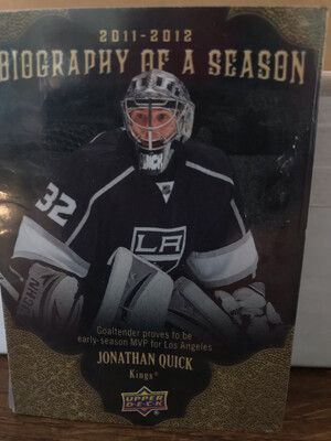 2011-2012 Biography Of A Season Jonathan Quick
