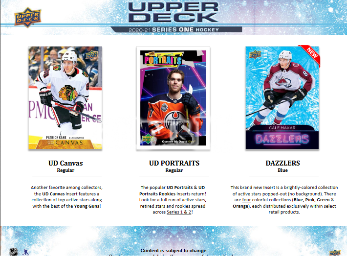 2020-2021 Upper Deck 1 Hockey Retail