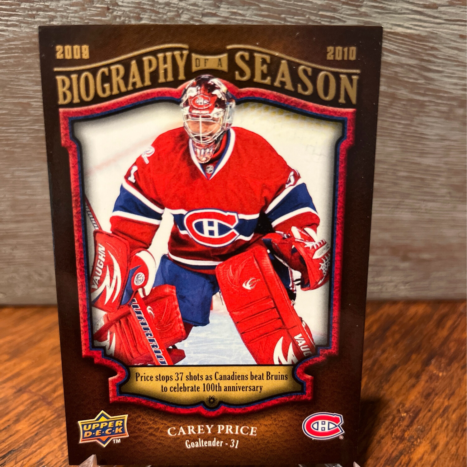 2009-2010 Upper Deck Biography Of A Season-Carey Price BOS15