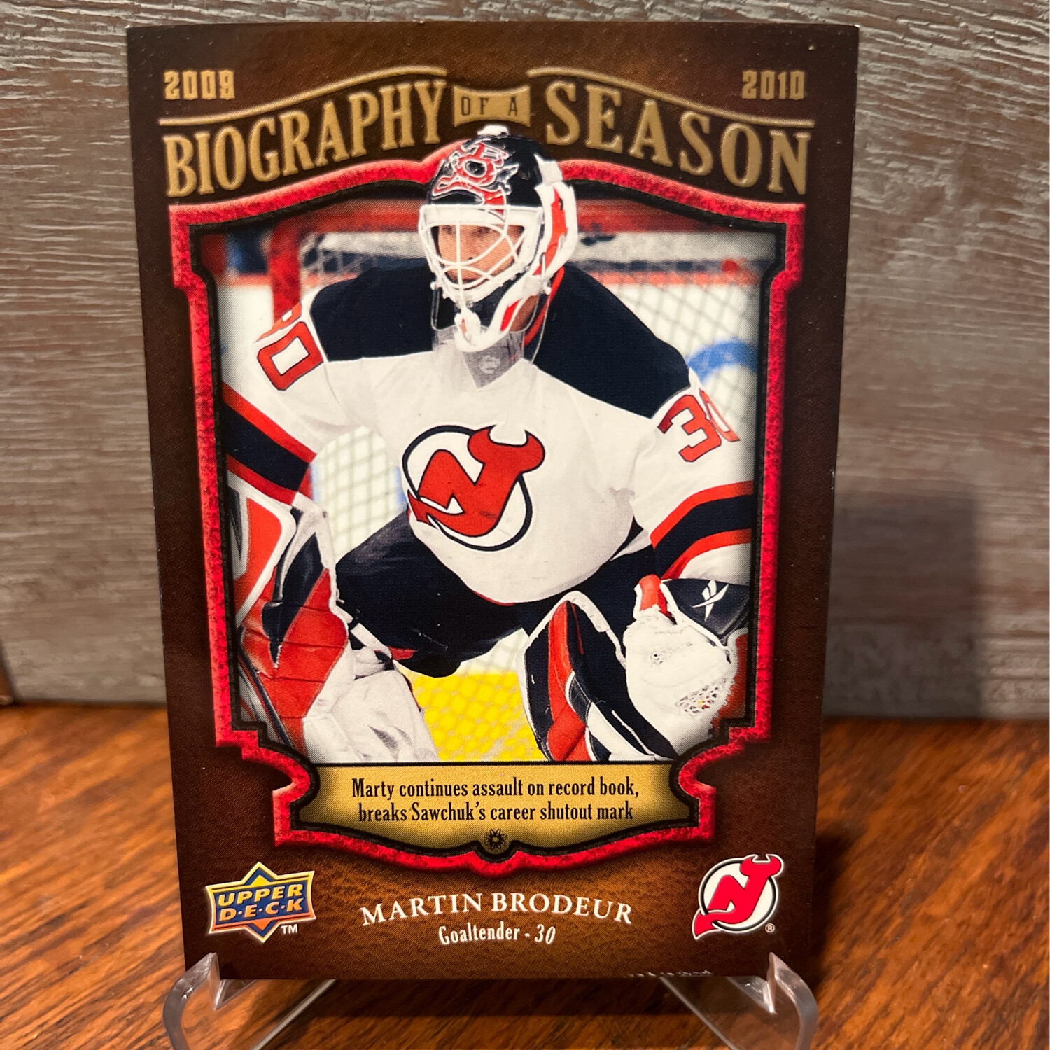 2009-2010 Upper Deck Biography Of A Season-Martin Brodeur BOS16