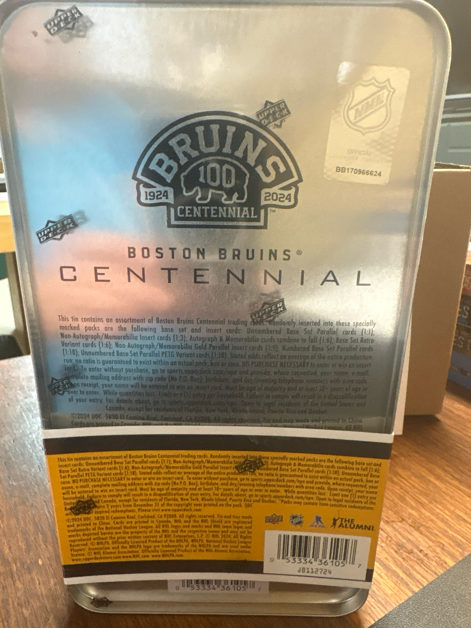 2024 Upper Deck Boston Bruins Centennial Tins