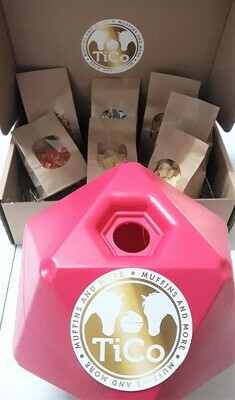 Snackbox met roze snackbal