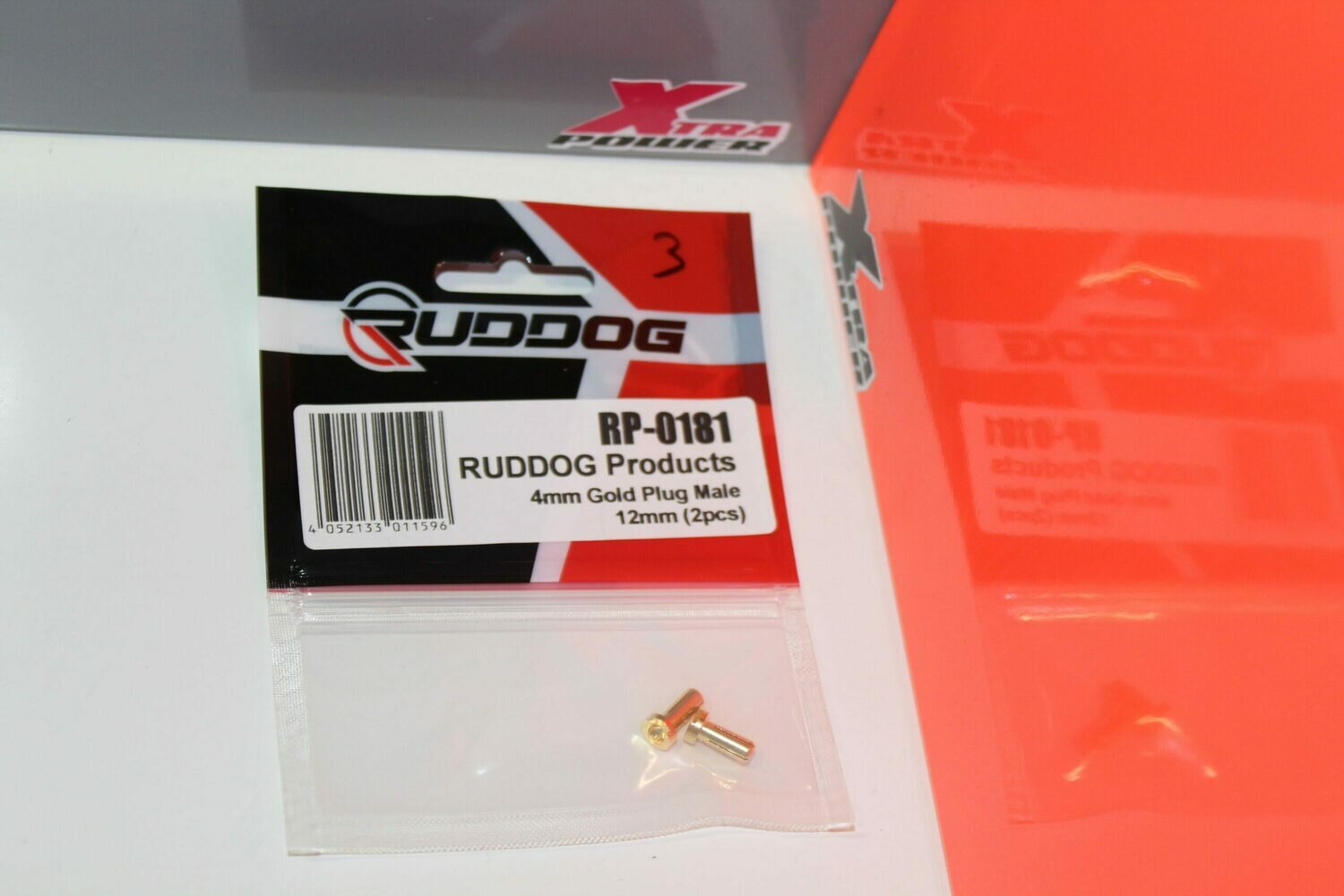 4mm Gold Plug Male 12mm    RP-0181