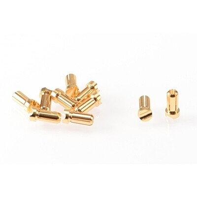 Ruddog 5mm Gold Plug Male Short (10pcs) RP-0196