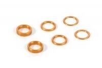 Xray Set of Alu Shims 6.37x8.4mm   0.5 + 1.0 + 2.0mm Orange    375090-O