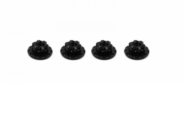 MR33 Aluminium Large Serrated Flanged Wheel nut 4mm    MR33-WN2-4