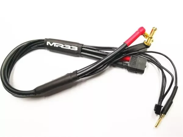 MR33 2S XT60 All-Black Charging Lead 300mm (4/5mm Dual Plug - XH) MR33-BCL-XT60