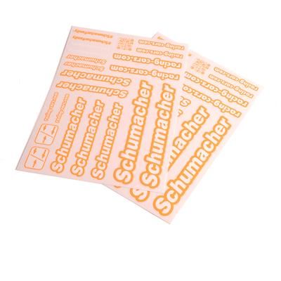 U8589  Schumacher Decal Sheet - Neon Orange - pk2