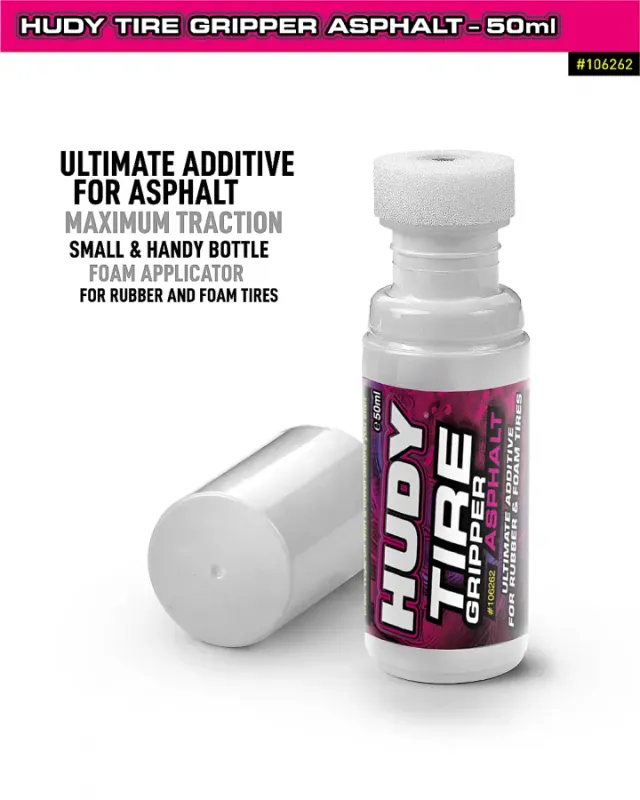 HUDY Tire Additive - Tire Gripper Asphalt (Foam & Rubber Tires) 50ml 106262 HUDY Tire Additive - Tire Gripper Asphalt (Foam & Rubber Tires) 50ml 106262