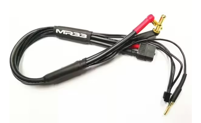 MR33 2S XT90 All-Black Charging Lead 300mm (4/5mm Dual Plug - XH)    MR33-BCL-XT90