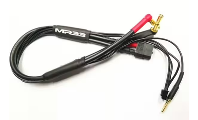 MR33 2S XT90 All-Black Charging Lead 300mm (4/5mm Dual Plug - XH)    MR33-BCL-XT90