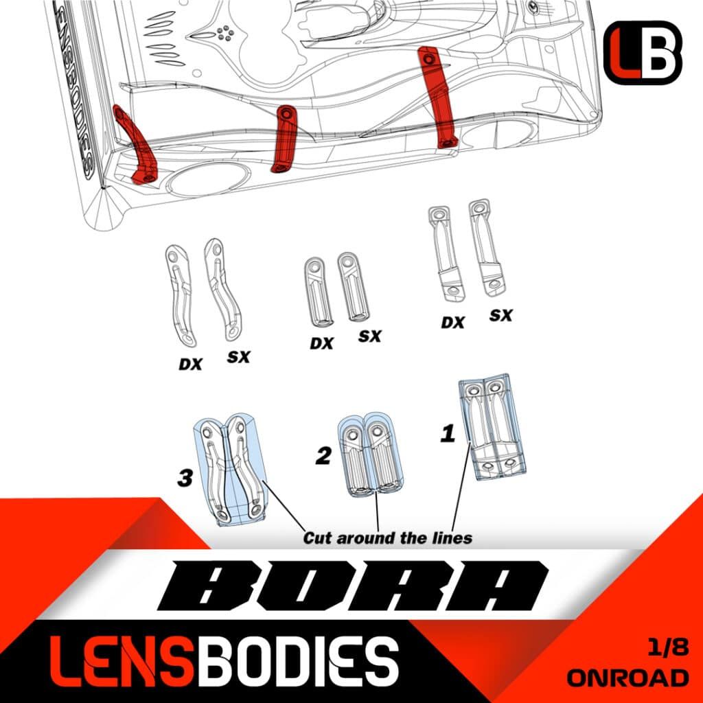 1/8 onroad body stiffener LB08