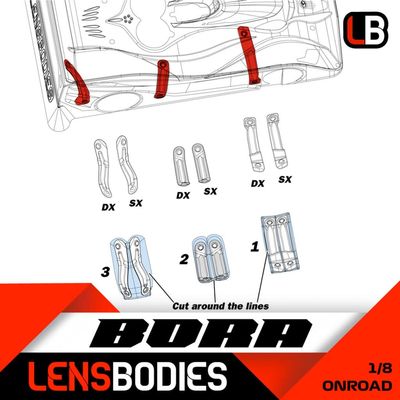 1/8 onroad body stiffener LB08